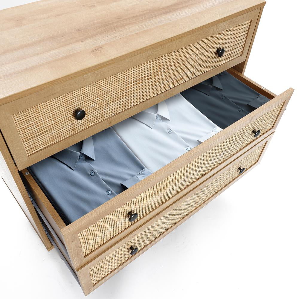 Light Oak Finish 3-Drawer Wood Dresser D920183