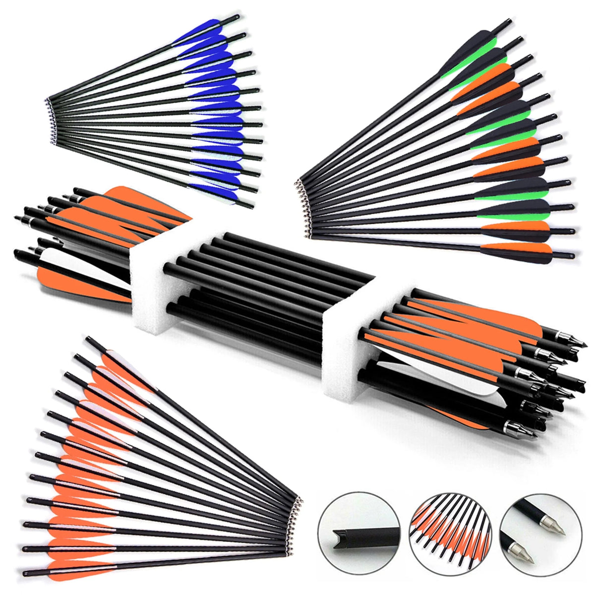 20'' Carbon Crossbow Arrows, Pack of 12 S3075
