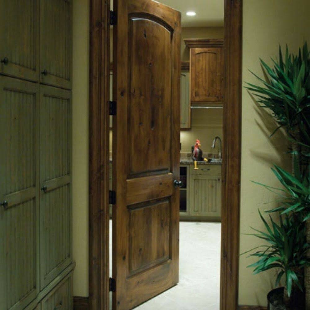 28 in. x 80 in. Rustic Knotty Alder 2-Panel Solid Door I67360