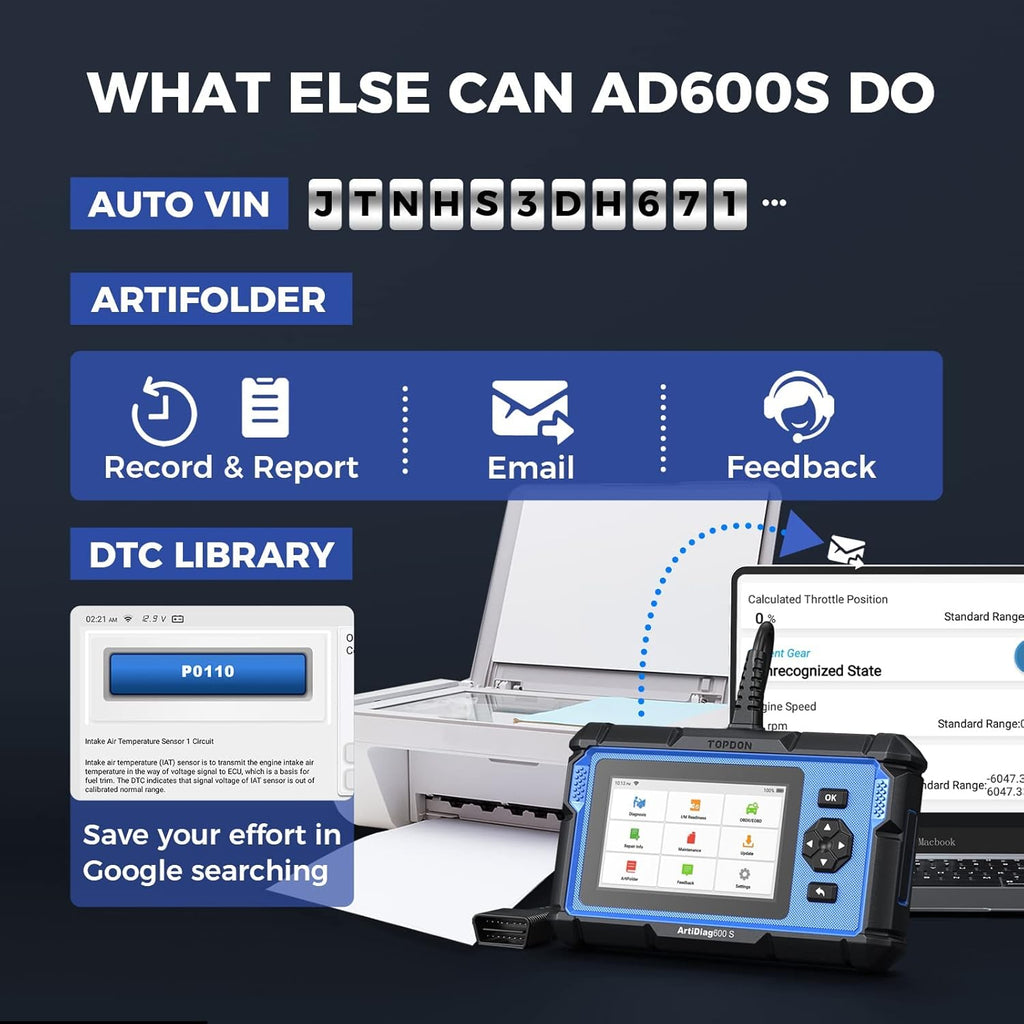 OBD2 Scanner Code Reader with 8 Reset Service B863835
