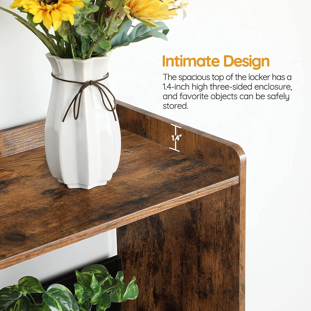 Rustic Brown Wooden Bookcase with Open Shelves K7459