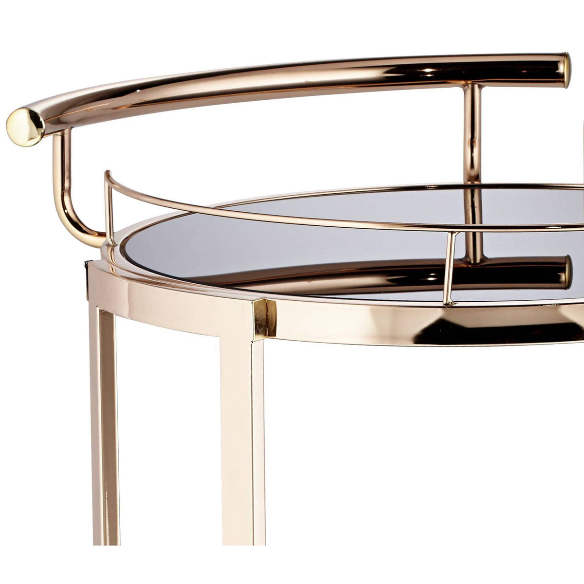 Round Black Glass Serving Cart M261