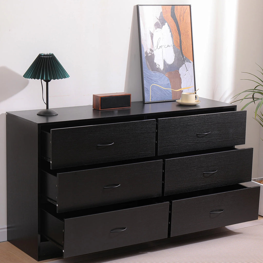 Black 6 Drawer Dresser F43906