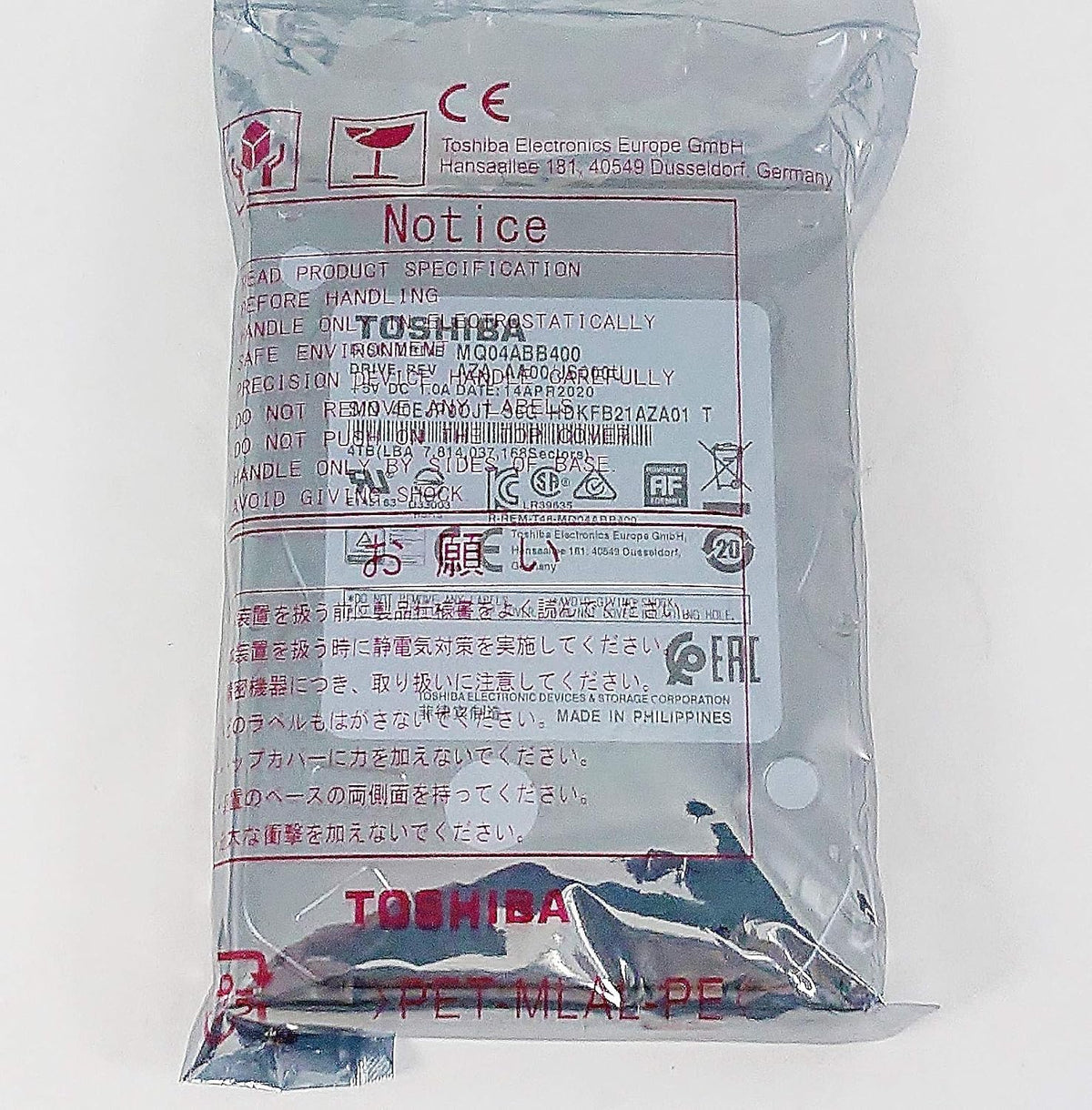 4TB 2.5 inch 5400RPM SATA Hard Disk Drive D3519