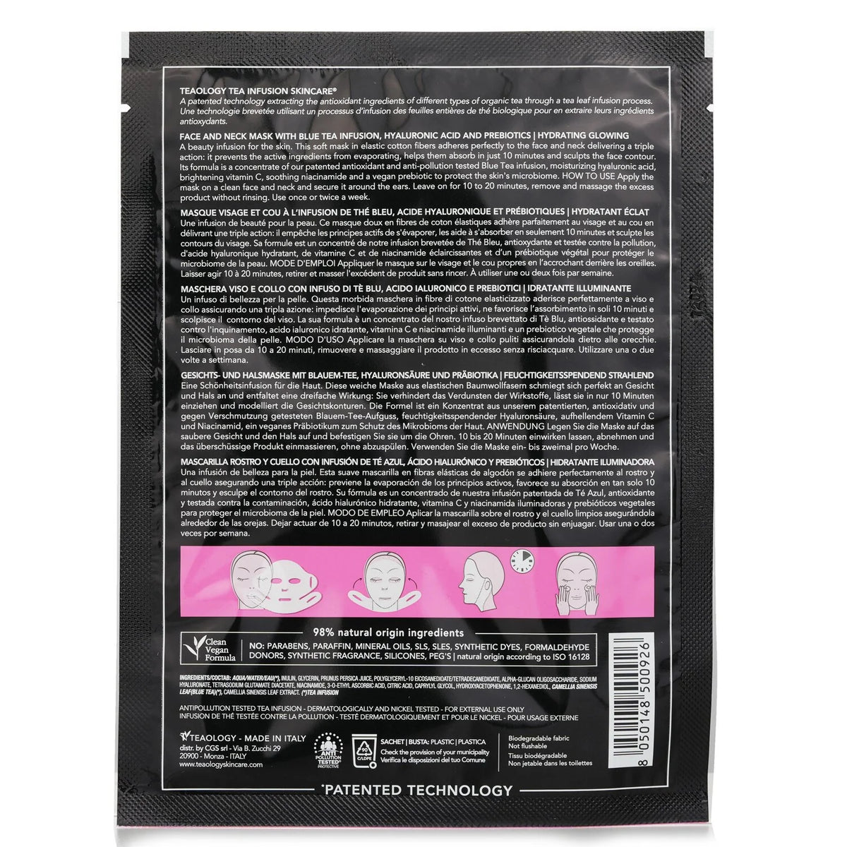 Peach Tea Hyaluronic Face & Neck Mask 21ml H5055