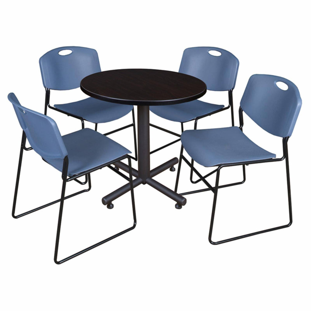 Round Breakroom Table with 4 Stack Chairs E7708