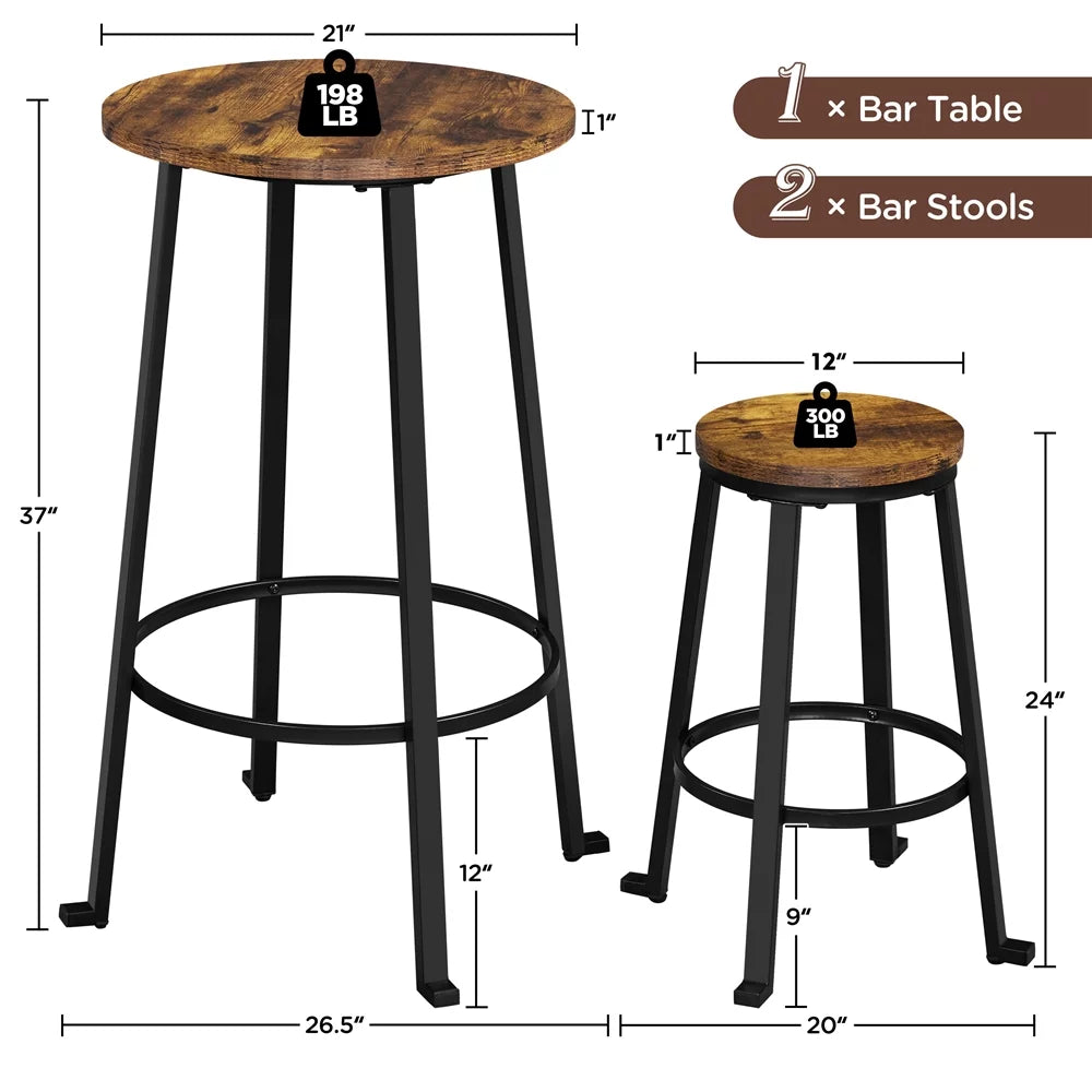 3 Piece Metal Dining Table Set Y95247