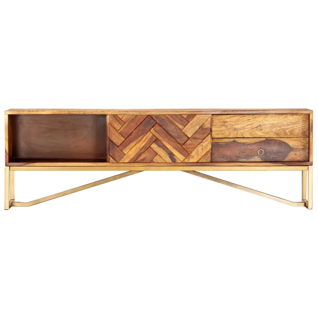 Sheesham Wood TV Stand with 2 Drawers and 2 Shelves X63148