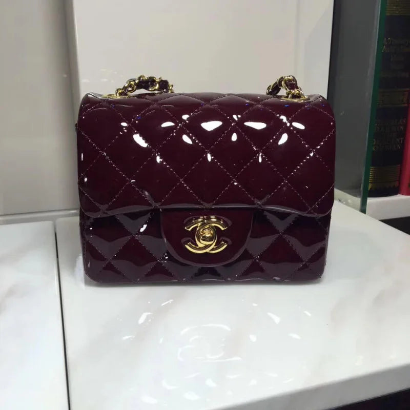 Patent Leather Flap Bag C638140