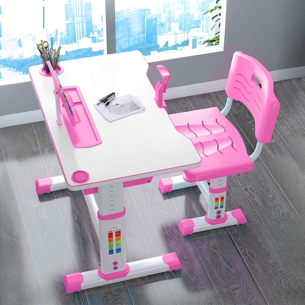 Adjustable Study Desk and Chair Set with Bookstand Q547