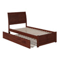 Twin Platform Bed with Footboard and Twin Trundle in Walnut C103