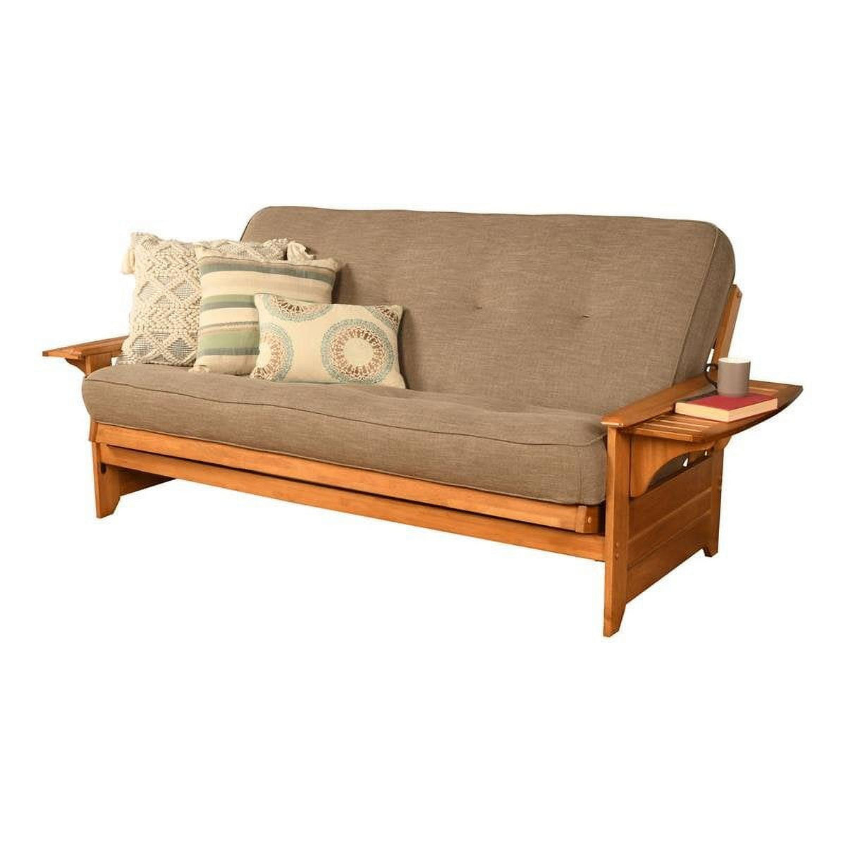 Full-size Linen Fabric Futon Mattress in Stone Gray W128