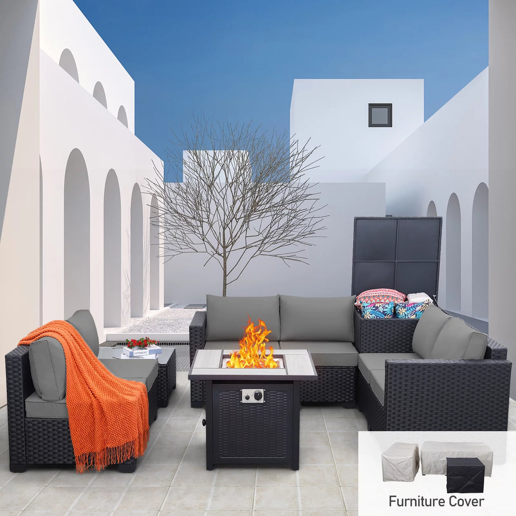 5 Pcs Outdoor Conversation Set with Fire Pit C73616
