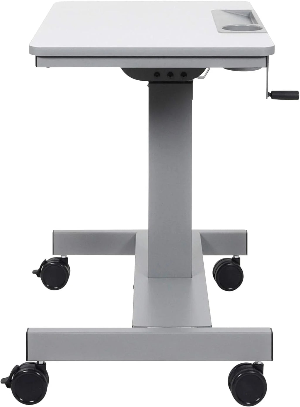 Height Adjustable Sit Stand Desk with Crank Handle and Pencil, Water Bottle Holder P1515