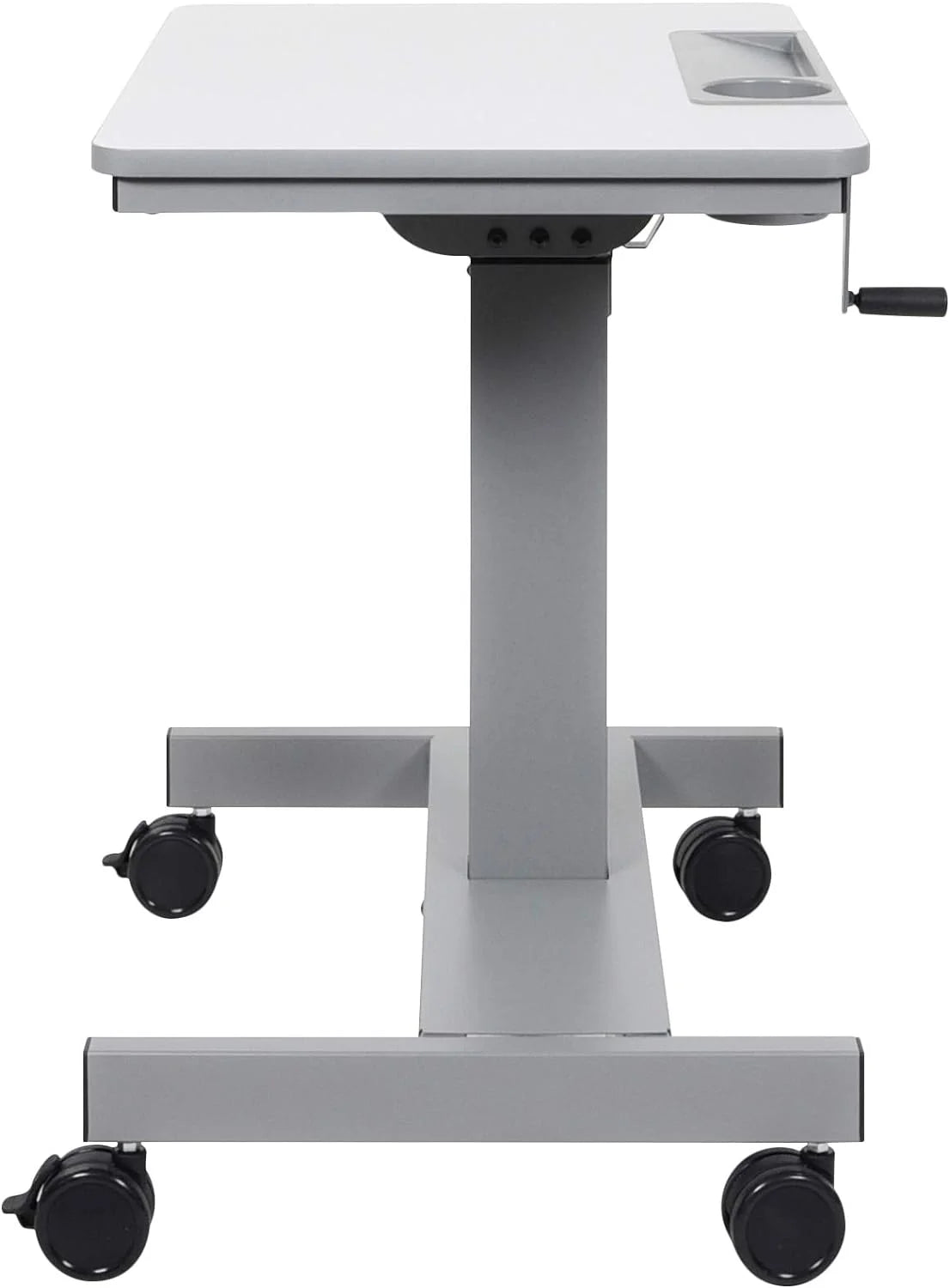 Height Adjustable Sit Stand Desk with Crank Handle and Pencil, Water Bottle Holder P1515