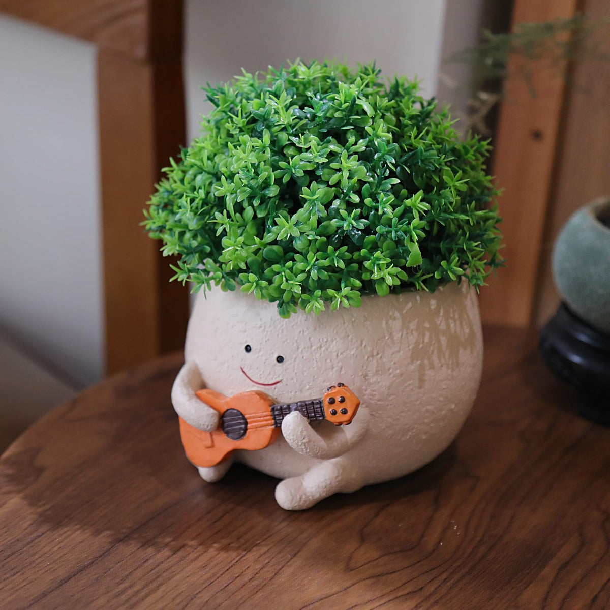 Smiley Guitar Head Succulent Pots with Drainage Hole K51375