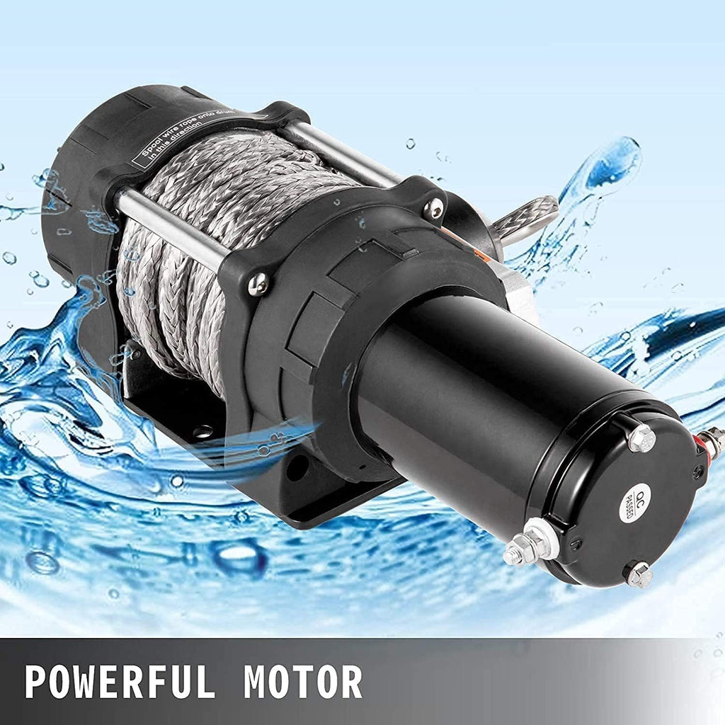 Electric Winch 6000lb Load Capacity Synthetic Rope with Wireless Remote Control J915