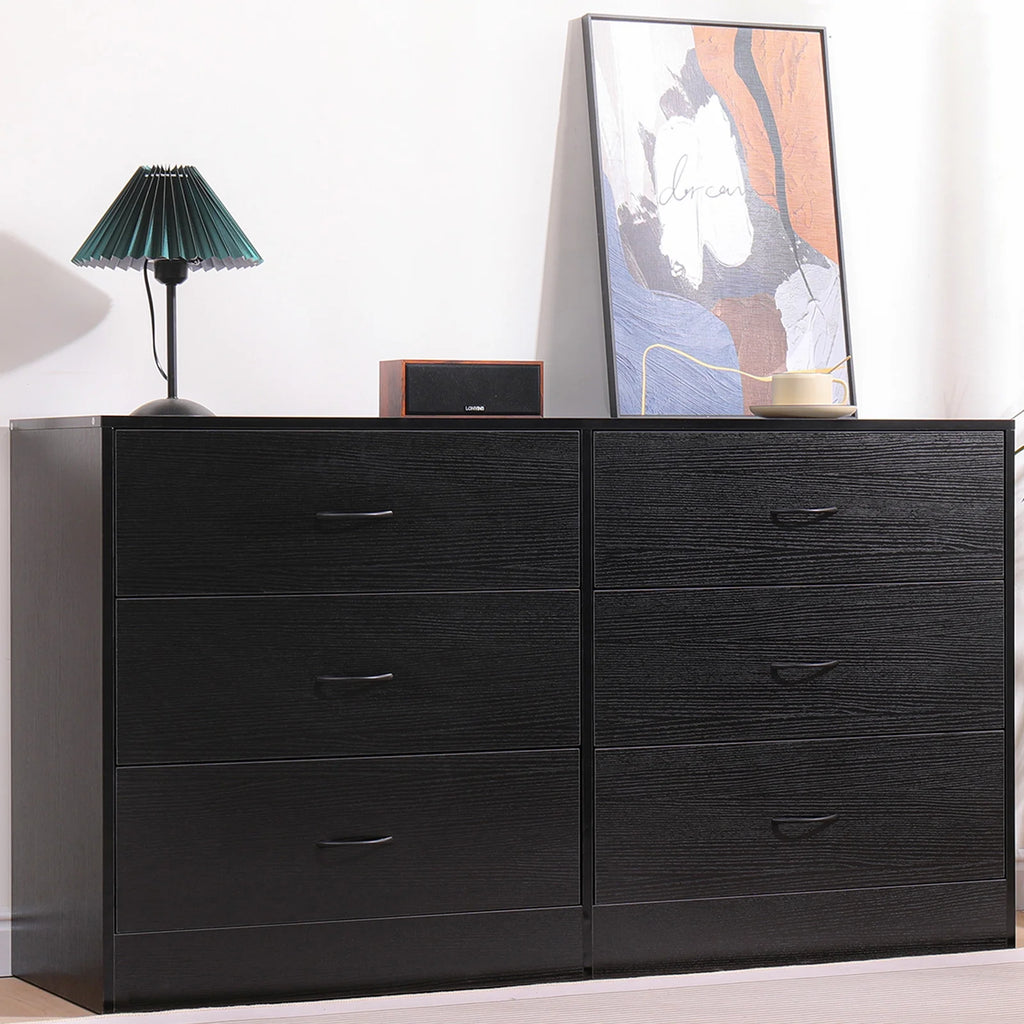 Black 6 Drawer Dresser F43906