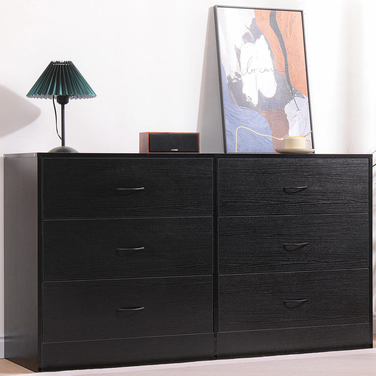 Black 6 Drawer Dresser F43906