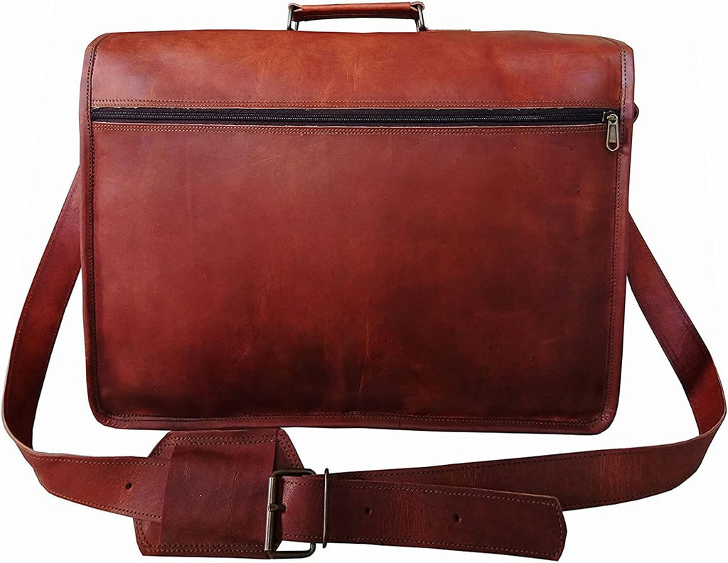 18 Inch Leather Messenger Bag Laptop Briefcase Satchel D500527