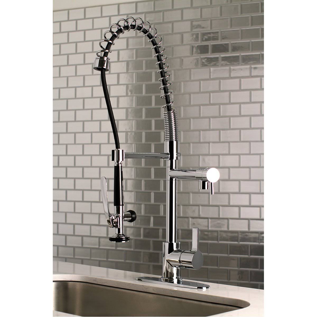 Single-Handle Pre-Rinse Kitchen Faucet Brushed Brass F24254
