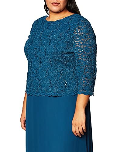 3/4 Sleeve Stretch Lace Bodice One Piece Dress E28079