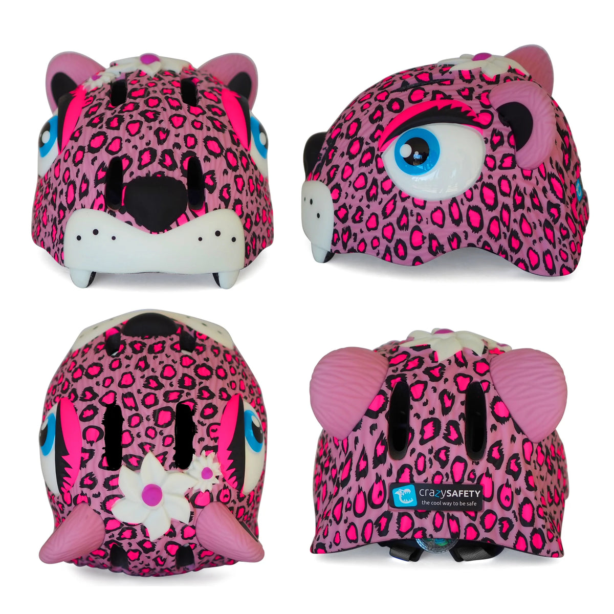 Pink Leopard Kids Bike Helmet R5748
