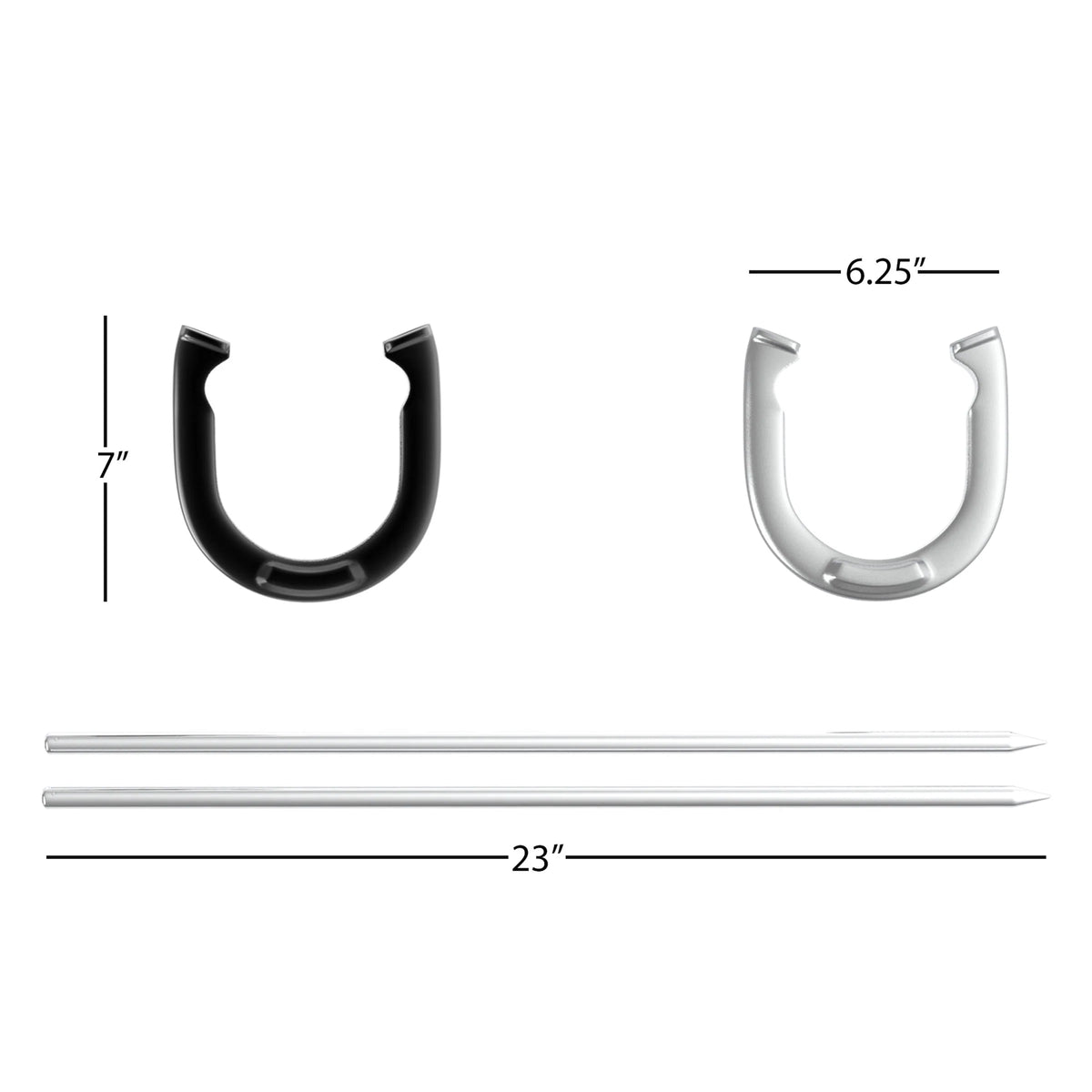 Horseshoe Set with 4 Metal Shoes and 2 Poles D27680