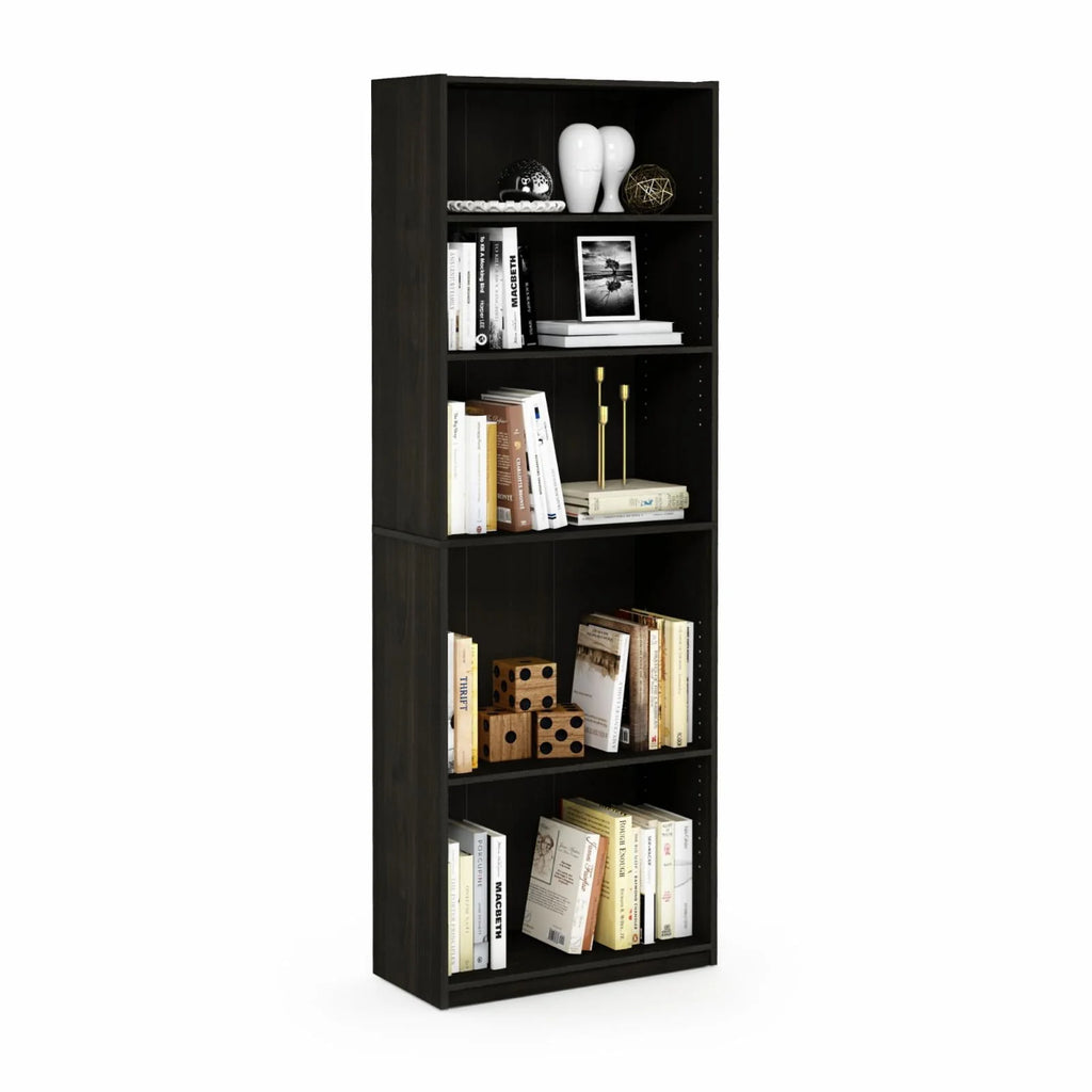White 5-Shelf Engineered Wood Bookcase W6925