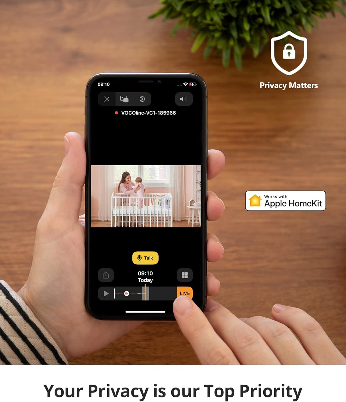 1080P HomeKit Indoor Security Camera with Night Vision and 2-Way Audio B39441