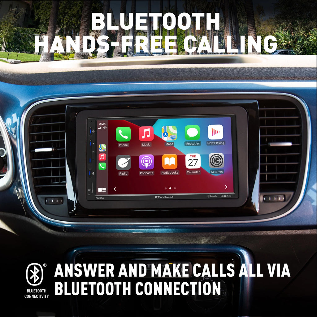 Double Din 7 Inch Touchscreen Car Stereo with Apple CarPlay Android Auto Bluetooth R804616