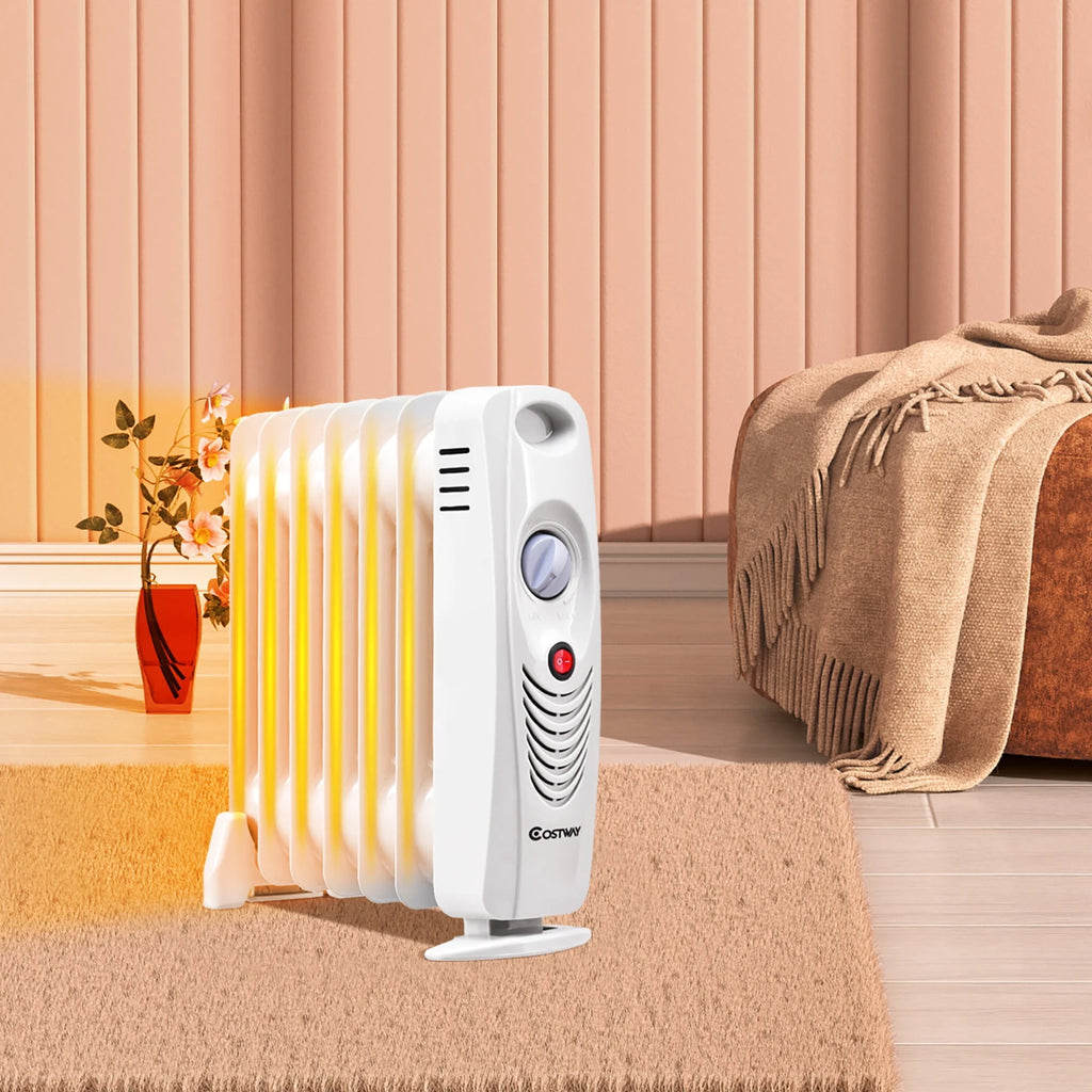 Portable Mini Electric Oil Filled Radiator Heater 7-Fin A2440