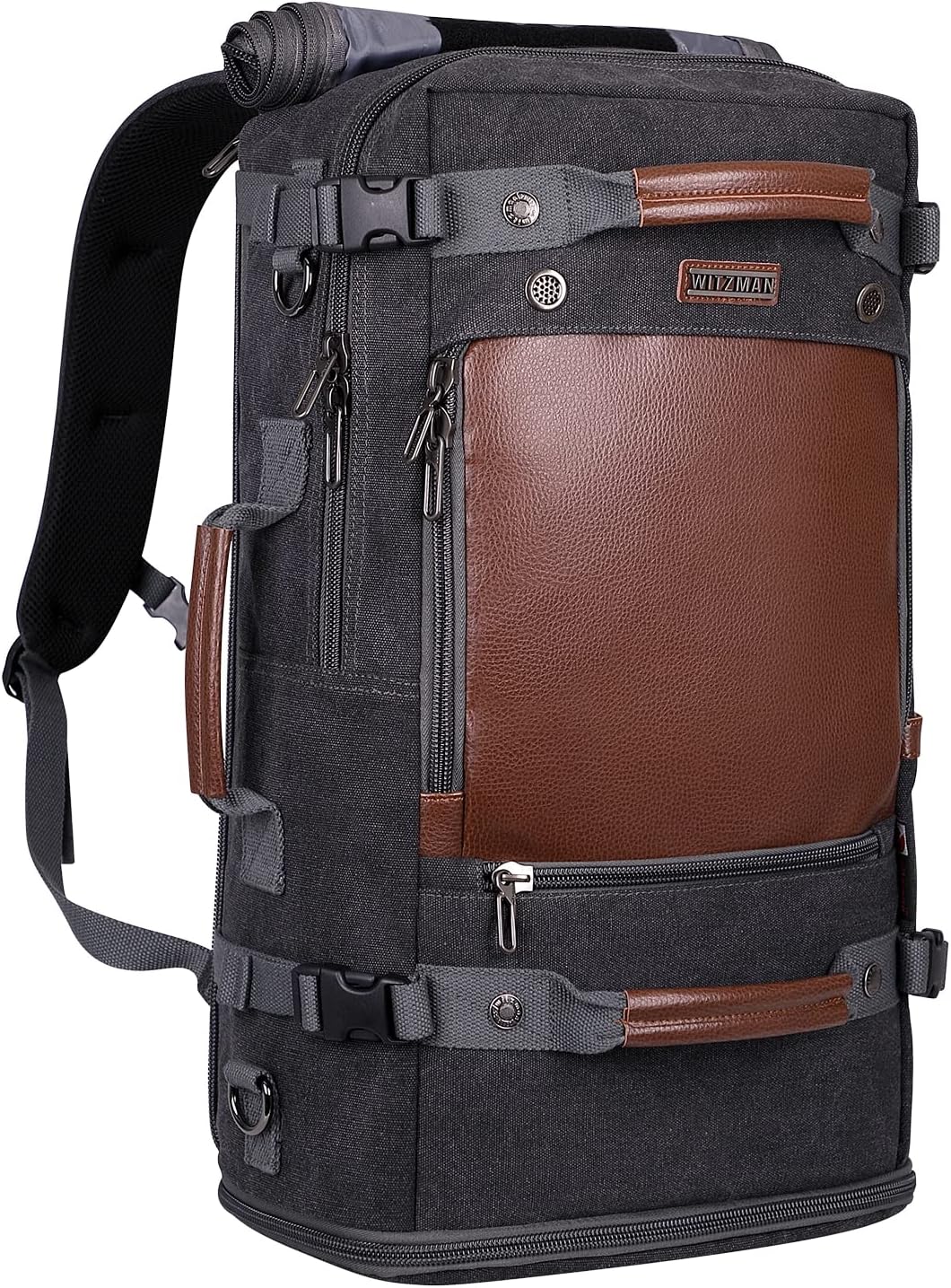 Canvas Rucksack Duffel Bag Black F5539