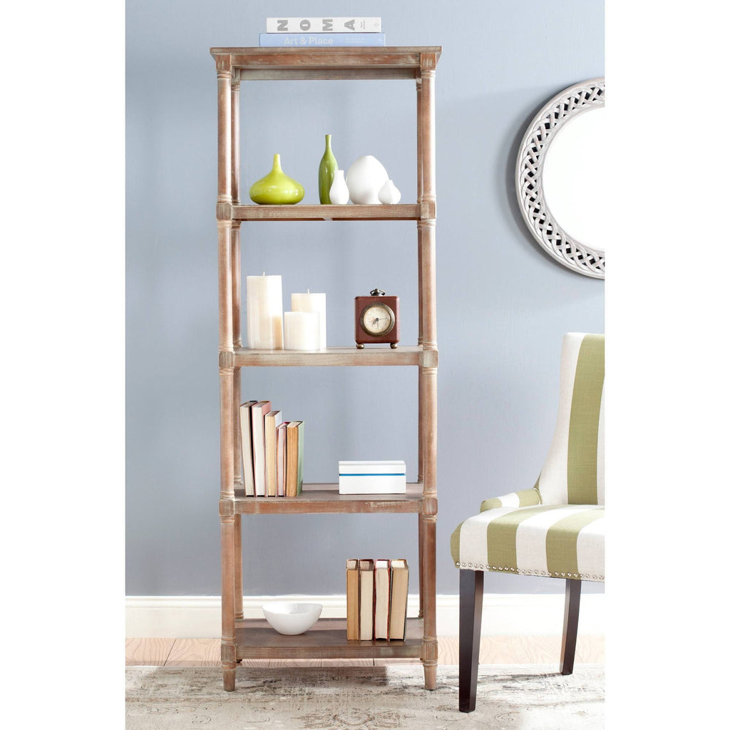 5 Tier Washed Natural Pine Bookcase N50822