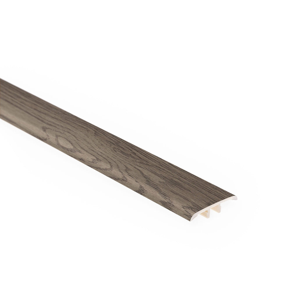 Oak Wood Veneer Vinyl Core Floor T-Moulding in Gray P313153