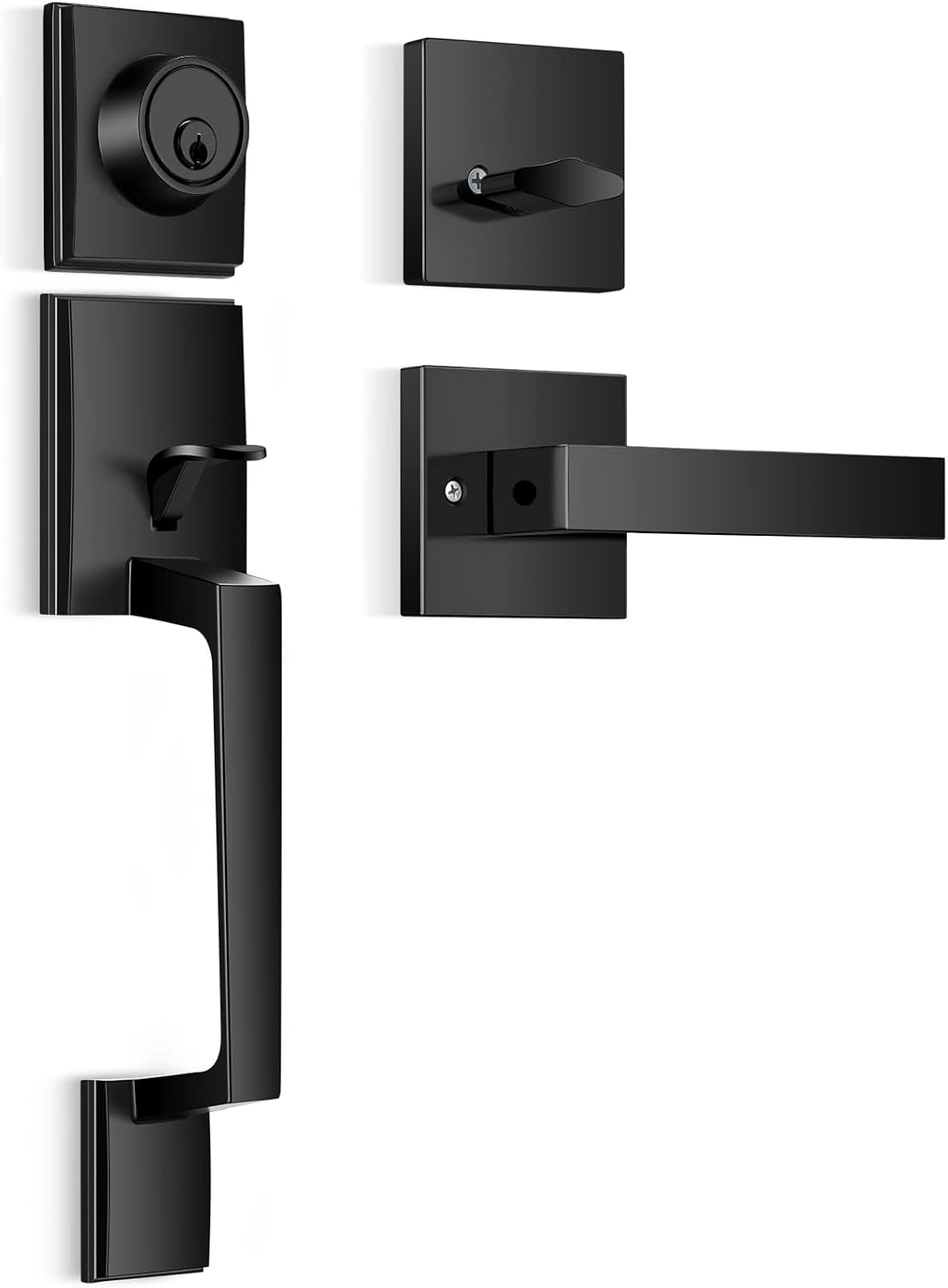 Satin Nickel Single Cylinder Door Handleset Pack of 2 D750