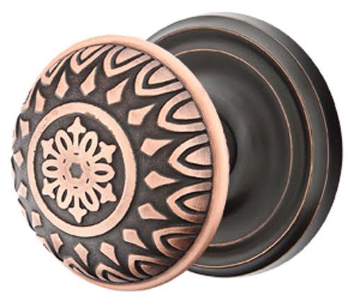 Solid Brass Door Knob Set with Rosette D9069