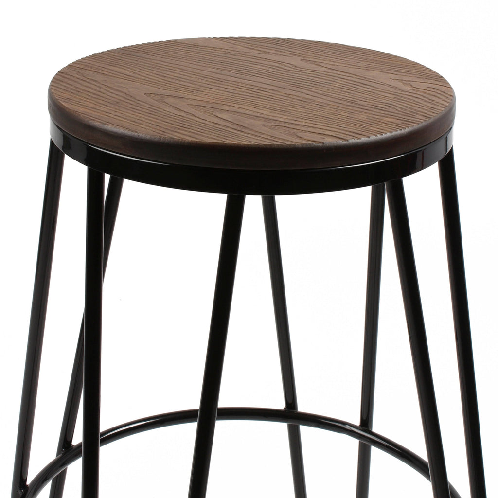 White Wood and Metal Bar Stools Set of 4 W760744