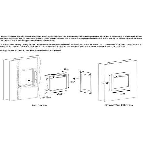 23-in 3D Infrared Fireplace Insert & Flush Mount Kit B3182