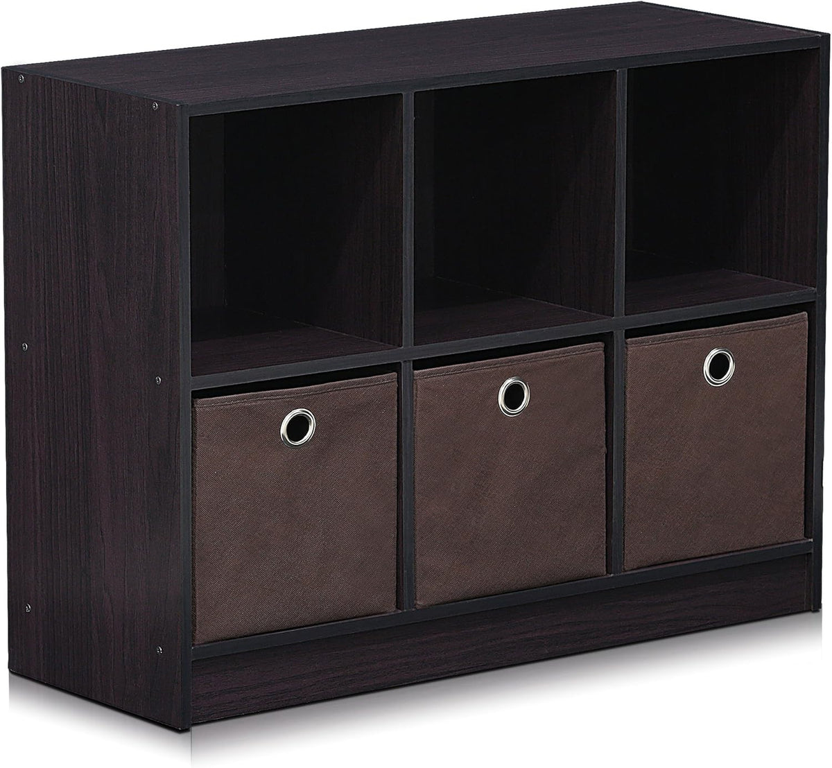 3x2 Bookcase Storage with Bins, Light Cherry/Ivory, Pack of 2 V469312