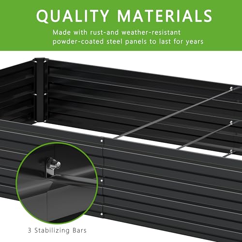 2PCS 12x4x1FT Galvanized Raised Garden Bed Kit C8587