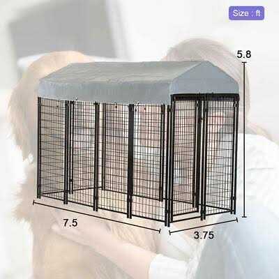8 x 4 x 6 ft Heavy Duty Metal Dog Kennel F108