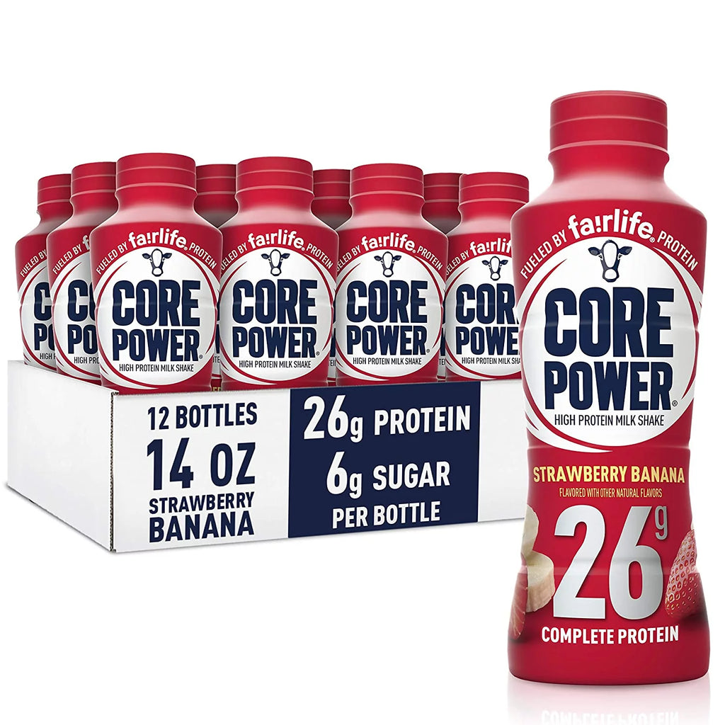 Strawberry Banana High Protein Milk Shake, 14 Fl Oz (Pack of 12) Q93258