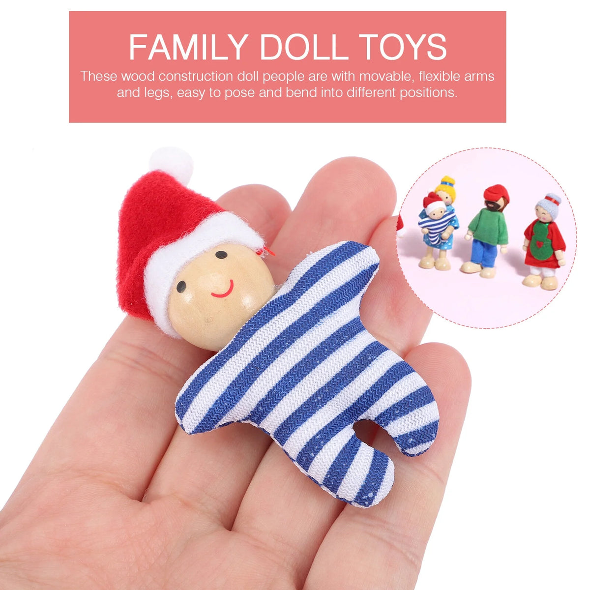 Wooden Dollhouse Play Set with Doll Figures K984