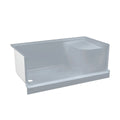 Gray Single Threshold Shower Base with Left Hand Drain and Integral Right Hand Seat S75805