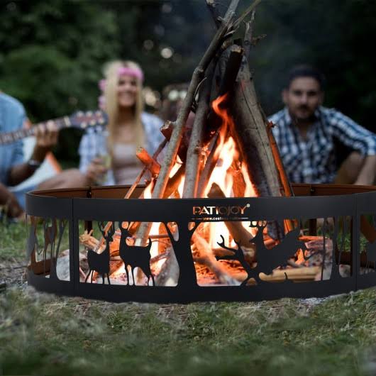 36x22 Metal Fire Pit Ring with Poker S268