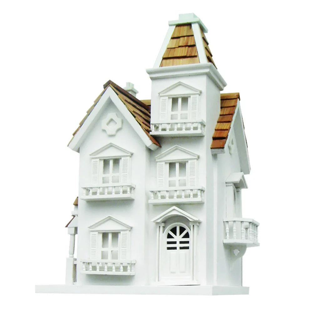 White and Brown 3-Story Outdoor Birdhouse W422440