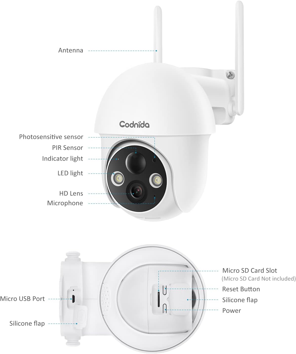 Wireless Outdoor Solar Security Camera with Night Vision Q7969