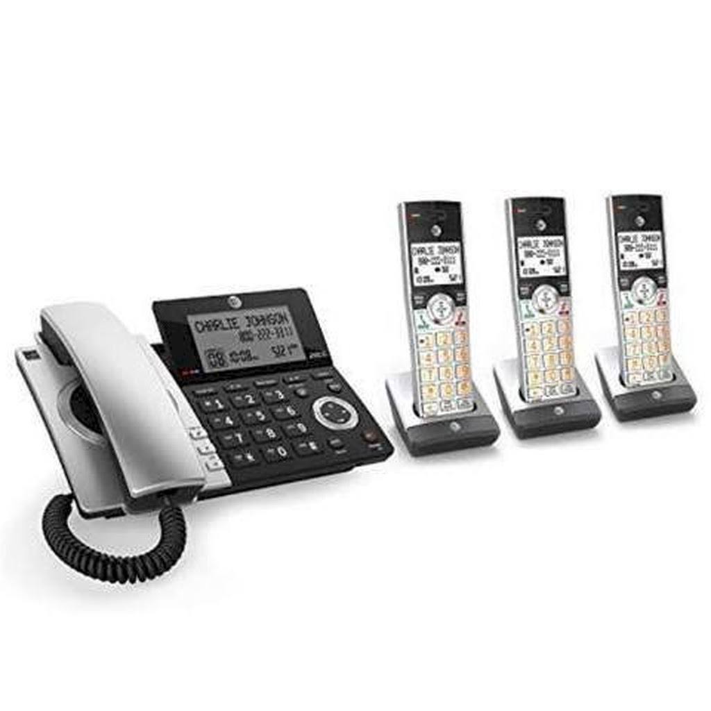 Silver/Black Corded/Cordless Phone with 3 Handsets X291