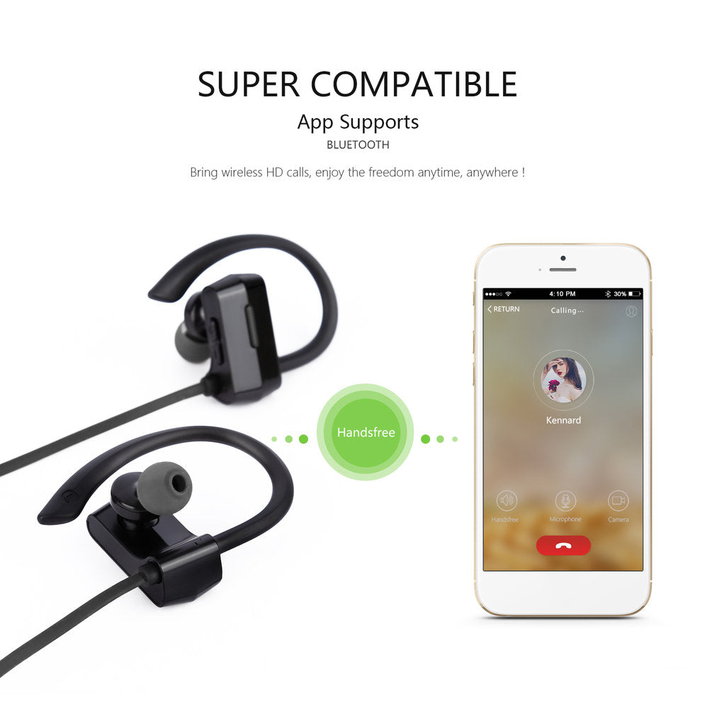 Black Bluetooth Wireless Sports Earphones F872